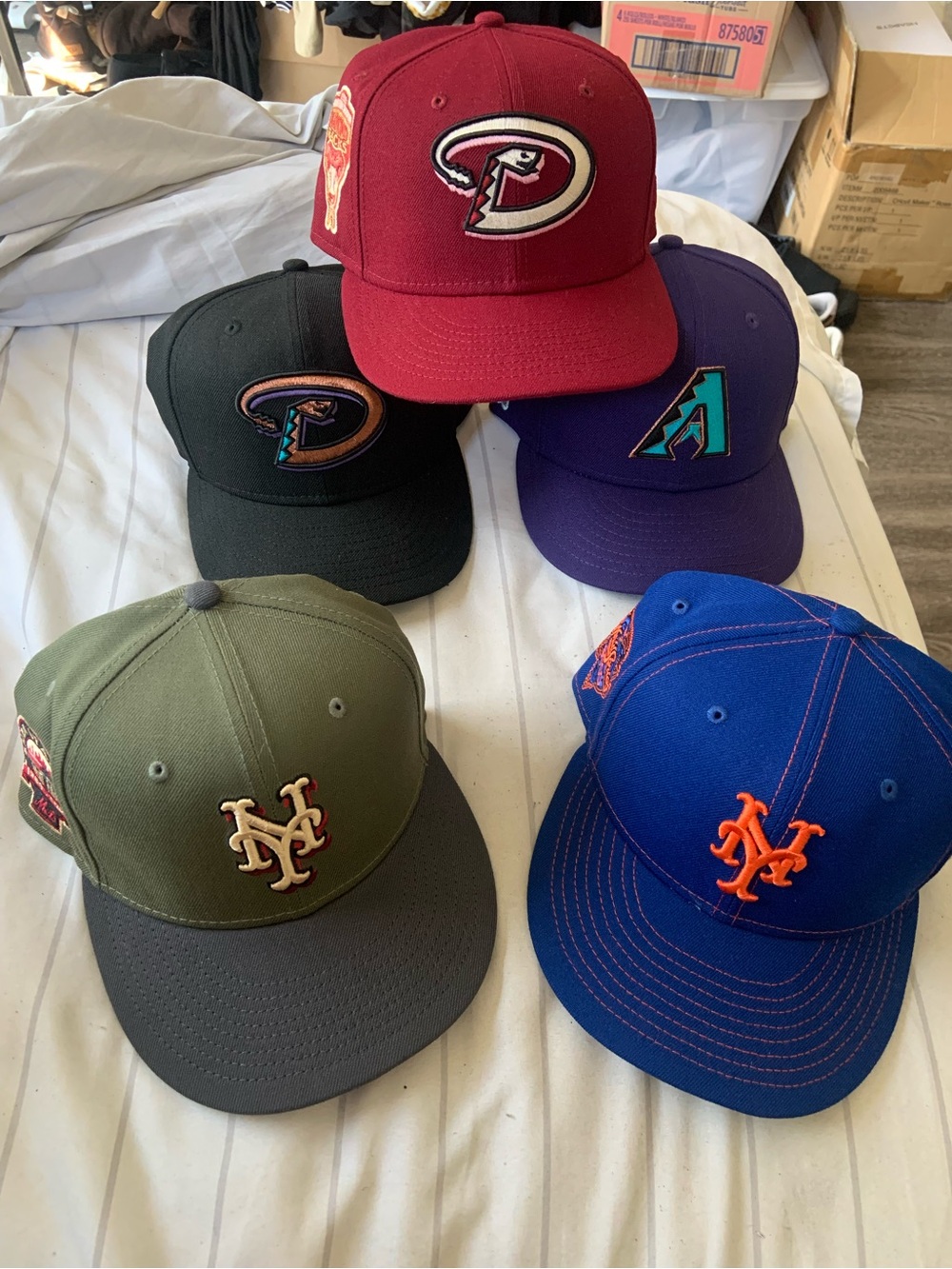 New Era Kids MLB Patch Caps - Blue, Olive, Maroon, Purple, Black